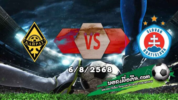 วิเคราะห์บอล แชมเปี้ยนส์ ลีก ไครัต -vs- สโลวาน บราติสลาว่า
